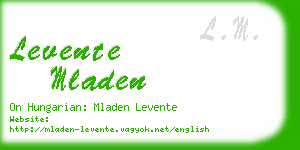 levente mladen business card